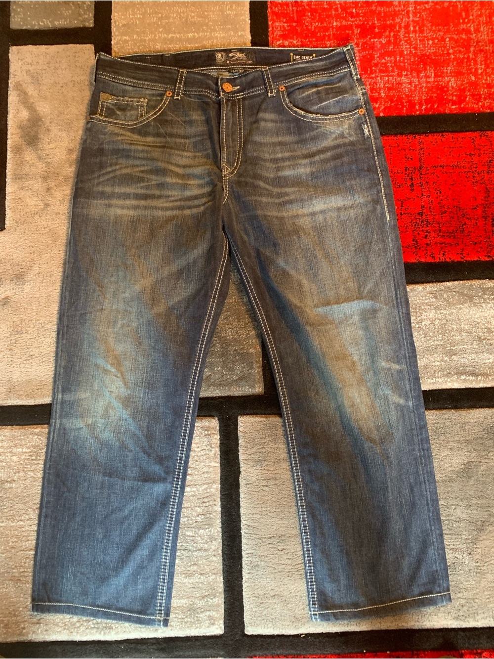 Silver Jeans Men's Washed Blue Relaxed Straight Jeans size 38